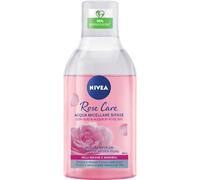 NIVEA Acqua Micellare Rose Care 400 ml, Struccante viso e occhi bifasico per trucco waterproof, Detergente viso, occhi e labbra con 5% siero con Acqua di Rose e Vitamina E, Tutti i tipi di pelle