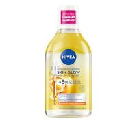 NIVEA Acqua Micellare Skin Glow 400 ml, Struccante viso e occhi con 5% siero + Aminoacid Complex, Detergente viso, occhi e labbra senza risciacquo per pelli spente e sensibili