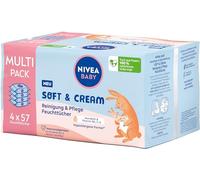 NIVEA Baby Soft & Cream Salviettine umidificate per bambini, per la pulizia delicata della pelle sensibile del bambino, salviette umidificate ipoallergeniche per bambini con olio di mandorle e