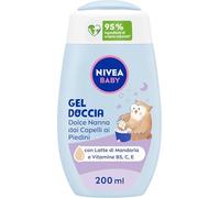 NIVEA - Baby Gel Doccia Dolce Nanna dai Capelli ai Piedini 200 ml, Detergente neonato corpo e capelli Bagnoschiuma e sapone neonato unisex