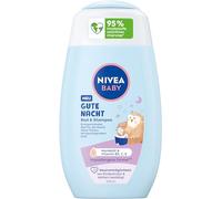 NIVEA Baby Good Night Bagno & Shampoo, shampoo delicato per bambini e doccia con olio di mandorle, vitamina E, B5 e C, shampoo lenitivo per bambini con formula ipoallergenica e pH delicato sulla pelle