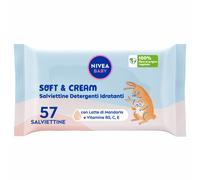 Nivea Baby Salviettine Detergenti Idratanti Soft & Cream 57 Pezzi Salviette Neonato Detergenti