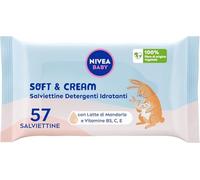 NIVEA - Baby Salviettine Detergenti Idratanti Soft & Cream 57 Pezzi, Salviette neonato detergenti Bagnoschiuma e sapone neonato 1 pieces unisex