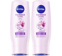 NIVEA Balsamo lucido per capelli (200 ml), balsamo per capelli senza lucenti, balsamo per capelli secchi con olio di mandorle naturale ed estratto di magnolia (Confezione da 2)