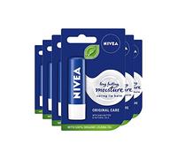 NIVEA Balsamo per labbra Original Care Confezione da 6 (6 x 4,8 g) idratante per labbra con burro di karitè e oli naturali