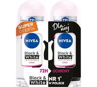 NIVEA Bianco e nero Invisible Clear Antitraspirante a sfera, 2 x 50 ml