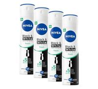 NIVEA Black & White Fresh Spray Antitraspirante, 150 ml (Confezione da 4)