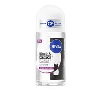 NIVEA Black & White Invisible Authentic Roll-on 50 ml, Deodorante donna antitraspirante 72h, Deodorante roll on contro odori, sudore, residui, irritazioni e macchie, Profumo fruttato e floreale