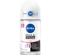 NIVEA Black & White Invisible Clear Deo Roll-On, antitraspirante con formula anti-macchia e senza alcool etilico, deodorante per 72 ore di protezione (50 ml)