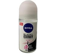 NIVEA Black & White Invisible Deo Roll On in confezione da 6 (6 x 50 ml), antitraspirante per evitare macchie di deodorante sui vestiti, con protezione 48 ore