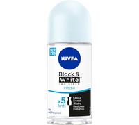 NIVEA Black & White Invisible Fresh Deodorante Roll-on 6 x 50 ml, Deo spray fresco e anti-aloni, Spray antitraspirante profumato che protegge pelle e vestiti