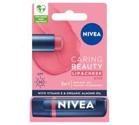 Nivea Balsamo Labbra Idratante Caring Beauty 3in1 Rose 4,8 g