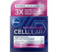 NIVEA Cellular Expert Filler, crema notturna altamente efficace anti-età, extra rassodante con effetto di riempimento, cura del viso con acido ialuronico per la notte (50 ml)