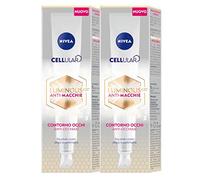 Nivea Cellular Luminous630 Anti-Macchie Crema Contorno Occhi Anti-Occhiaie Formula con Caffeina ed Acido Ialuronico Azione Energizzante Uniformante Idratante per la Pelle del Viso - 2 Flaconi da 15ml