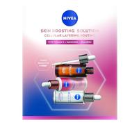 NIVEA Cellular Skin Boosting Solution Set per la cura del viso con siero di vitamina C, siero ialuronico e bakuchiol per il viso, per un efficace effetto lifting (3 x 30 ml)
