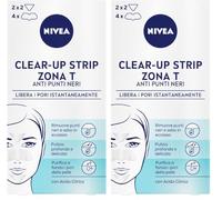 Nivea Clear-Up Strips Zona T 6 pz, Cerotti Punti neri, Anti Imperfezioni, per la Pulizia Viso (Confezione da 2)