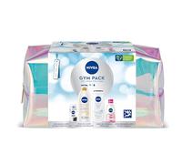 NIVEA Confezione da 50 ml con deodorante Roll On Black&White + lozione per il corpo Q10 400 ml + struccante per occhi 125 ml + gel doccia 250 ml - cura completa
