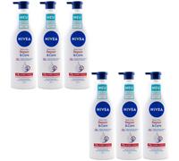 NIVEA Repair&Care, lozione per il corpo, idratante e non grassa, in pratico dispenser di pompa, lozione ad assorbimento rapido con vitamina E e glicerina, per pelle secca e ruvida (250 ml)