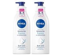 NIVEA Crema Corpo Idratante Express 48h a Rapido Assorbimento con Siero Idratazione Intensa e Minerali Marini per Pelle Normale o Secca - 2 Flaconi da 500ml