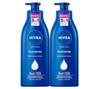 Nivea Crema Corpo Nutriente 48h Siero Idratazione Intensa con Olio di Mandorla e Vitamina E per Pelle Secca e Molto Secca - 2 Flaconi da 500ml