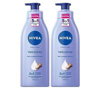 NIVEA Crema Corpo Vellutante 48h con Siero Idratazione Intensa e Burro di Karité Effetto Pelle Morbida e Liscia per Pelle Secca - 2 Flaconi da 500ml