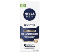 NIVEA Crema idratante da uomo per pelli sensibili e stoppie (50 ml), crema viso da uomo per uso quotidiano, gel idratante con vitamina E, provitamina B5 ed estratto di camomilla