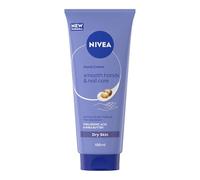 NIVEA Crema Mani e Unghie Vellutante 100 ml, Crema mani riparatrice e idratante 48h, Hand cream profumata con Acido Ialuronico e Burro di Karité, Assorbimento rapido, Pelle secca e screpolata
