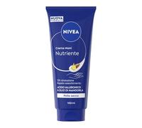 NIVEA Crema Mani Nutriente 100 ml, Crema mani riparatrice e idratante 72h, Hand cream profumata con Acido Ialuronico e Olio di Mandorla, Assorbimento rapido, Pelle secca e screpolata