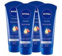 Nivea Crema Mani Nutriente Idratante con Olio di Mandorla e Burro di Karité per Pelle Secca Assorbimento Rapido - 4 Flaconi da 100ml