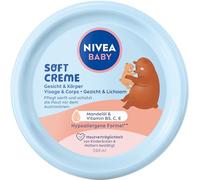 NIVEA Crema morbida per bambini, vegana e ipoallergenica, crema idratante viso e corpo con olio di mandorle e vitamine, protegge e rafforza la pelle delicata del bambino, senza microplastiche o