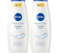 NIVEA Crema Soft - Bagno in schiuma nutriente con profumo delicato e olio di mandorle, bagno rilassante protettivo per la pelle per una sensazione di pelle curata (650 ml) (Confezione da 2)