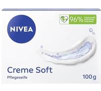 NIVEA Crema Soft Sapone per la cura, sapone nutriente e idratante per le mani con olio di mandorle, sapone solido per una pulizia delicata e una cura delicata (100 g)