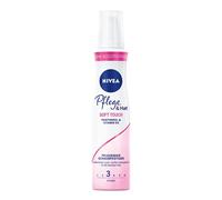 NIVEA Cura e tenuta, schiuma Soft Touch (150 ml), schiuma nutriente per capelli con protezione dal calore, pantenolo e vitamina B3, resistente ai capelli per un look naturale e bello (livello 3)