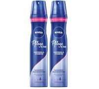 NIVEA Cura e tenuta, spray per capelli extra forte (250 ml), spray nutriente con protezione UV, pantenolo e vitamina B3, per acconciature flessibili con tenuta 24 ore (livello 4) (Confezione da 2)