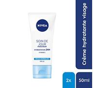 NIVEA - Cura Giorno Freschezza - Crema Viso FPS 15 - Idratazione Intensa 24H - Repolpa & Raffreddamento - Vitamina E & Estratto Di Loto - Texture Leggera - Pelle Normale - 50 ml