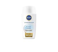 NIVEA SUN Fluido Diario con Colore FPS 50+40 ml, crema solare viso con acido ialuronico, licocalcón A e niacinamide, crema solare viso ultra leggera, protezione solare con effetto opaco, tono chiaro