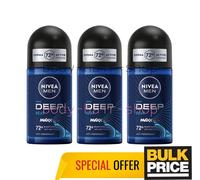 Nivea Deep Beat Deodorante Roll-On Uomo Antibatterico 72H Protezione Sudore...