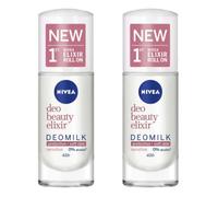Nivea Deo latte Fresco RollOn Deo Beauty Elixir Pelle Morbida 40 ml x 2...