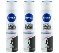 Nivea Deo Spray Black & White Invisible 3 X 150Ml 48H Deodorante Antitraspirante