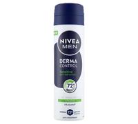 NIVEA MEN Deodorante Spray Derma Control Sensitive 150 ml, Deodorante uomo antitraspirante per una protezione 72h, Formula senza alcool con Acido Ialuronico e Vitamina E per la pelle sensibile