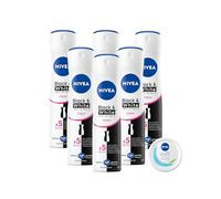 NIVEA Deodorante Donna Black & White Invisible Original 6 x 150 ml e Soft Mini crema corpo, viso e mani 25g in omaggio, Cofanetto con deodorante spray e crema multiuso idratante - Kit Esclusiva Amazon