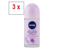 NIVEA - Deodorante roll-on da donna, "Double Effect", anti-perspirante, confezione da 3 (3 x 50 ml)