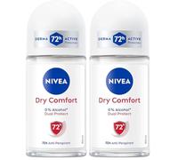 NIVEA Deodorante Roll on Dry Comfort 6 x 50 ml, Deodorante donna per una protezione sicura 72h, Deo roll on antitraspirante senza alcool e dermotestato per un'azione efficace ma delicata sulla pelle