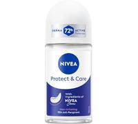 NIVEA Deodorante Roll on Protect & Care 6 x 50 ml, Deodorante donna per una protezione 72h, Deo roll on antitraspirante senza alcool e dermotestato, Con ingredienti nutrienti e profumo di NIVEA Creme
