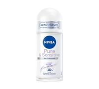 NIVEA Deodorante roll-on Pure & Sensitive (50 ml), deodorante con protezione antitraspirante per 48 ore per pelli sensibili, deodorante nutriente senza bruciature, arrossamenti e irritazioni