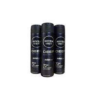 Nivea Deodorante spray da uomo, 3 pezzi, Deep Black Carbon Dark Wood - Antitraspirante - 150 ml