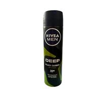 NIVEA Deodorante spray da uomo, Deep Black Carbon Amazonia, antitraspirante, 150 ml, confezione da 6