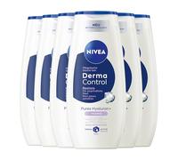 NIVEA Derma Control Restore - Doccia idratante, con acido ialuronico e vitamina E, profumo ipoallergenico, per pelli sensibili, pH neutro (6 x 250 ml)