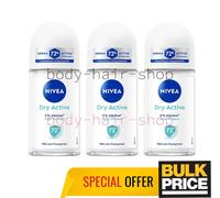 Nivea Donna Dry Active Deodorante Roll-on 72H Dual Protect Lunga Durata 3 x 5...
