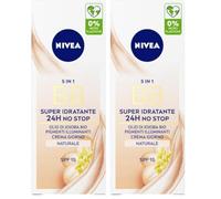 NIVEA ESSENTIALS BB Cream Super-Idratante 24H No Stop 2 x 50 ml, Crema giorno SPF 20 uniformante, Crema viso pigmentata, idratante con Olio di Jojoba Bio e Minerali (Confezione da 2)
